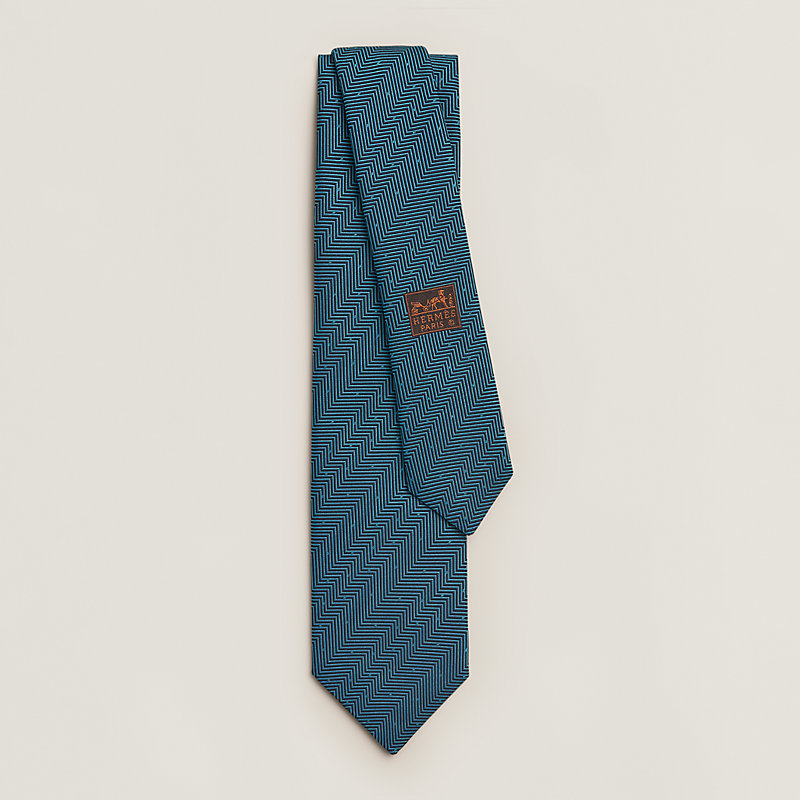 H Illusion tie - Blue | Hermès Mainland China
